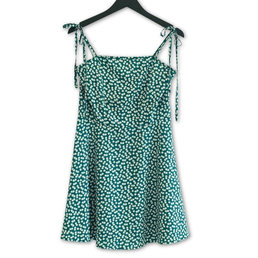 Spaghetti Strap Mini Dress Womens Medium 90s Vibe‎ Floral Grunge Fairy Coquette